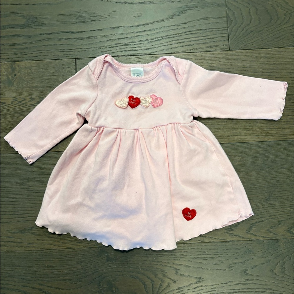 Children’s place girls pink spring cotton dress 3-6M VGUC